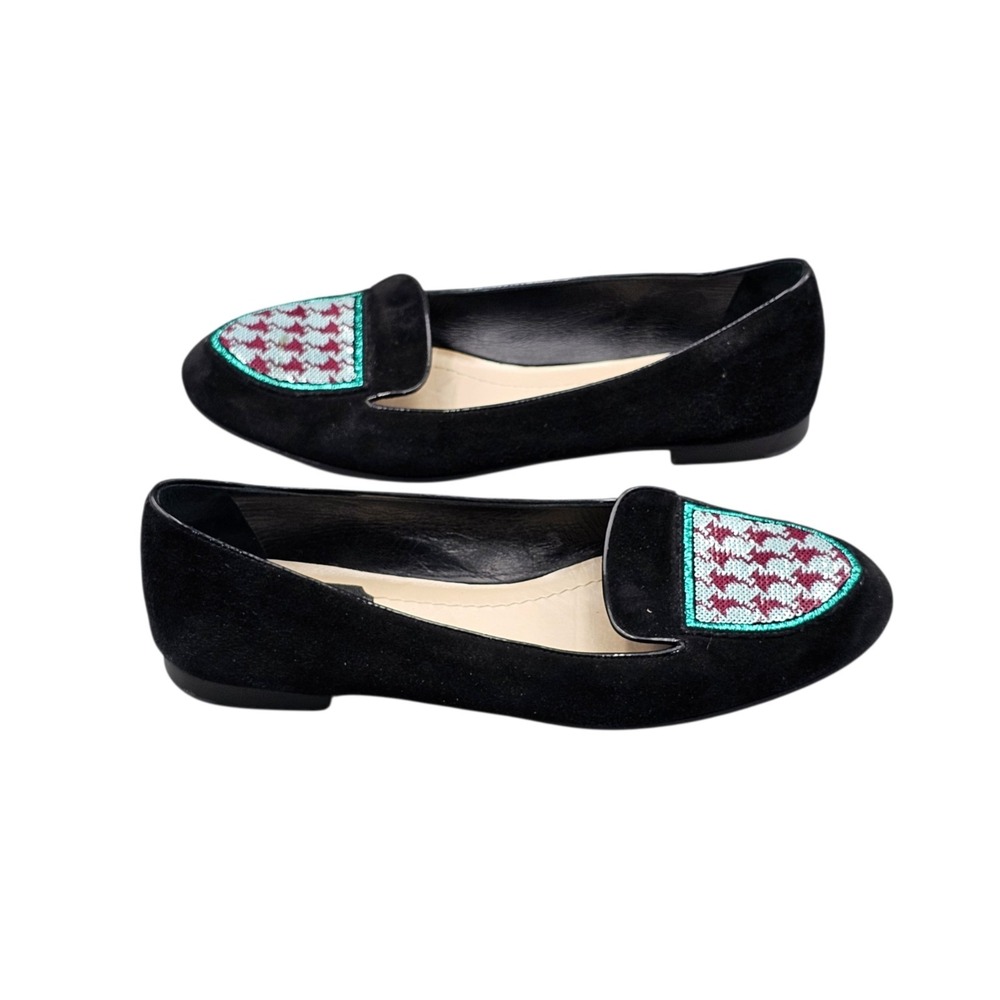 Christian Dior Women's Size 7 EUC Back Suede Sequin Badge Smoking Loafers Flats - Picture 6 of 8